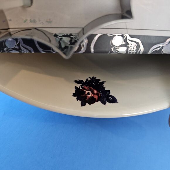 Goth Halloween Skull Mixing Bowl Spatula Cookie Cutter Set Floral Baking Retired - Picture 6 of 8